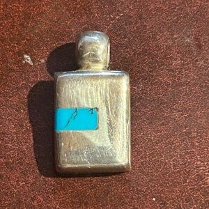 Sterling Rectangle Pendant with Turquoise Inlay